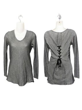NWT INDIGENOUS Organic Cotton Waffle Tie Back Pullover XS